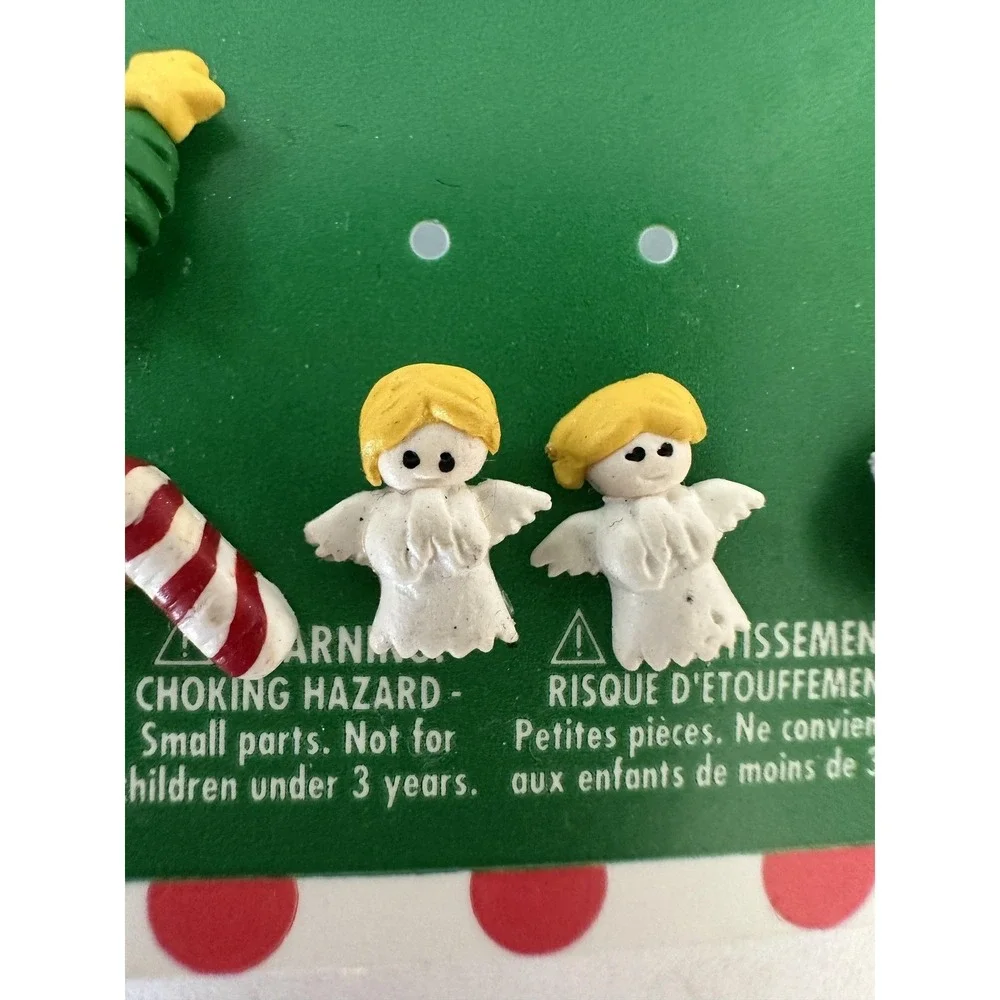 Claire's Christmas‎ Holiday Stud Earrings Set Trees Candy Canes Angels Santa